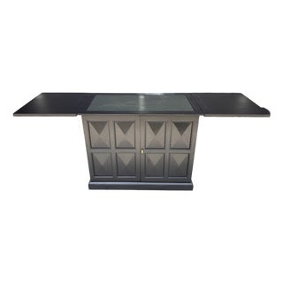 Henredon Custom Folio Three Collection Rolling Bar Cabinet For Sale