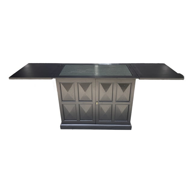 Henredon Custom Folio Three Collection Rolling Bar Cabinet For Sale