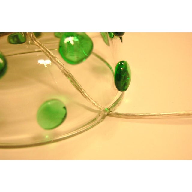 Metal Green Prunts on Vintage Murano Lamps For Sale - Image 7 of 8