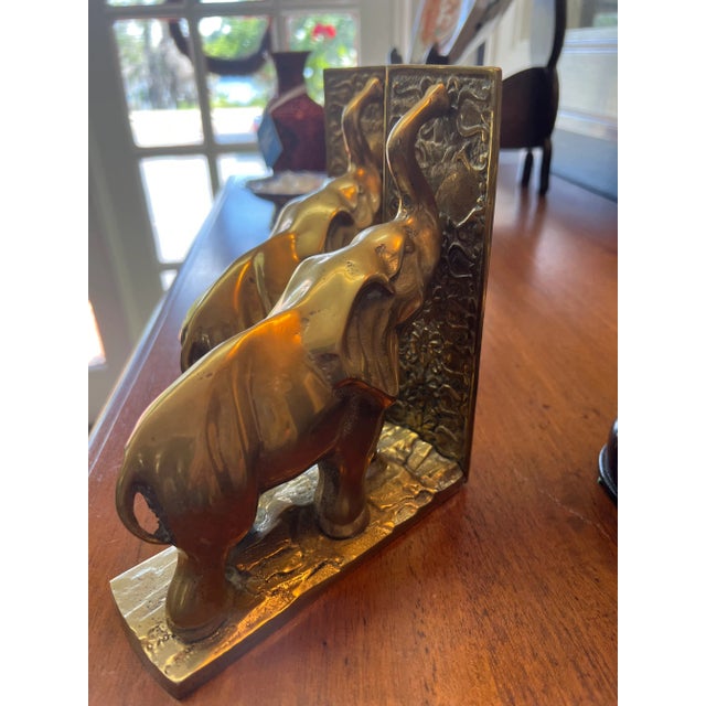 Vintage Brass Elephant Bookends, a Pair Chairish