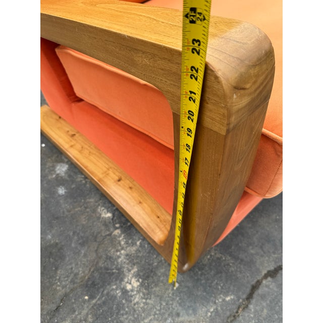 Art Deco Style Designer Walnut Low Armchair For Sale In Philadelphia - Image 6 of 10
