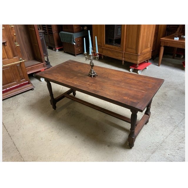 1930s Vintage Monastery Table in Wood, 1930 For Sale - Image 5 of 11