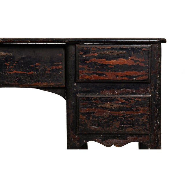 18th Century French Provincial Black Painted “Mazarin” Pedestal Desk For Sale - Image 9 of 12
