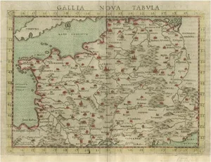 Antique Map of France after Ptolemy, 1561