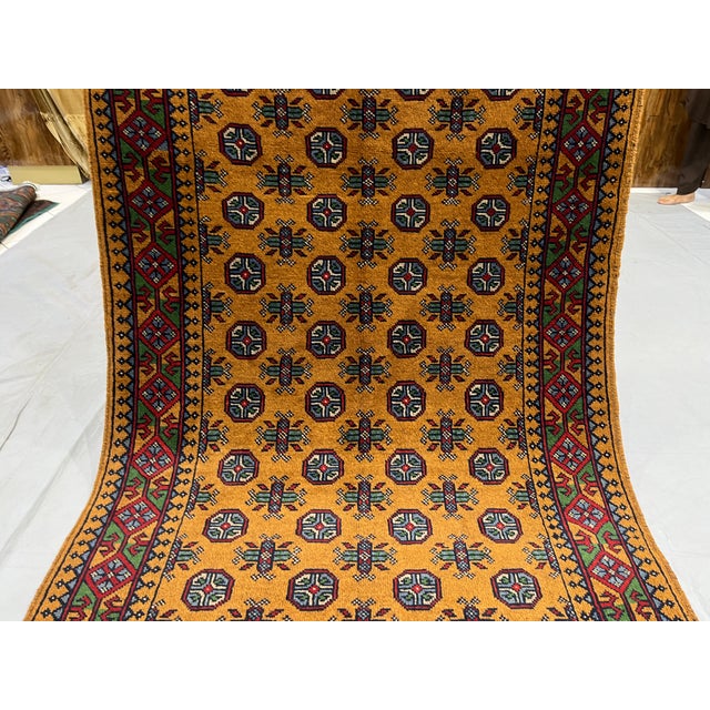 Golden Ochre Tribal Area Rug With Mori Gul Motifs, 3'11" X 5'10" For Sale - Image 15 of 15