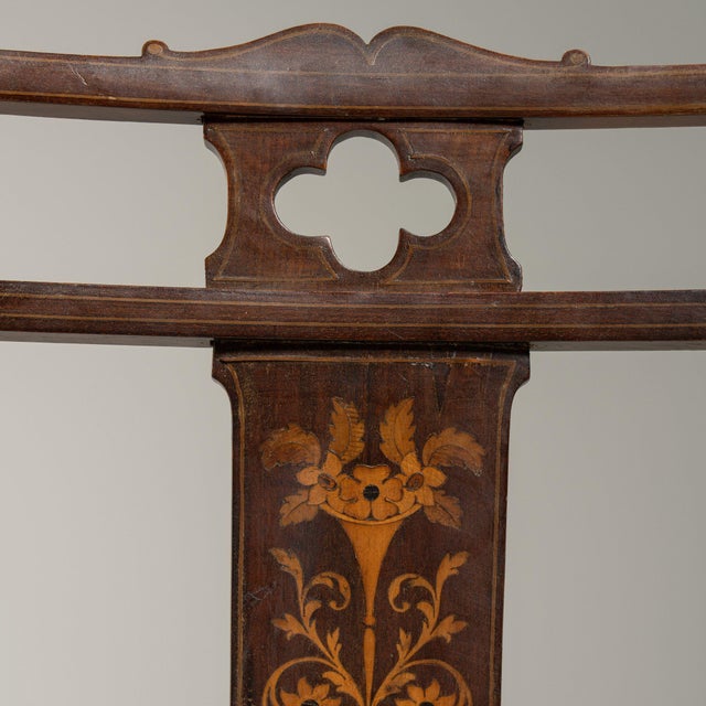 Traditional 19th Century France Edwardian Brown Wood Lounge Chair For Sale - Image 3 of 10