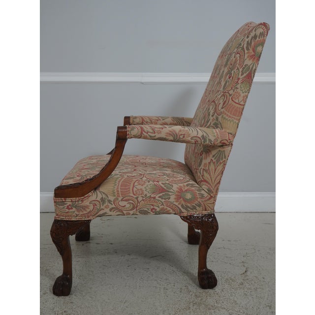 Chippendale Pair Chippendale Paw Feet Newly Upholstered Armchairs For Sale - Image 3 of 18