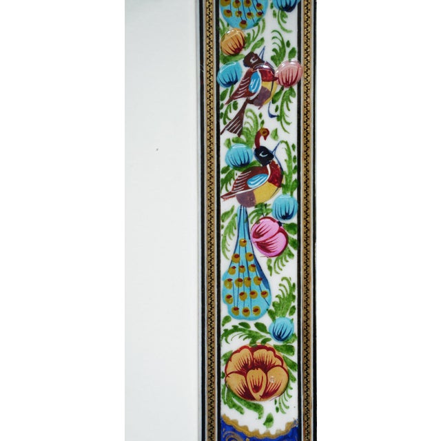 Hand-Painted Bird & Bloom Mirror, Decorative Floral Frame, 50 × 40.5 Cm For Sale - Image 6 of 7