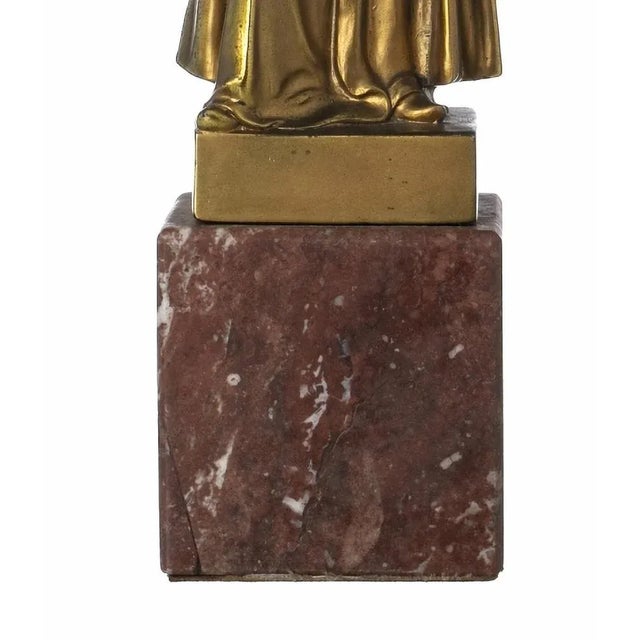 Richard w. Lange (1879-1944) sculpture early 20th century sculpture, in gilded bronze, with face and hands in bakelite....