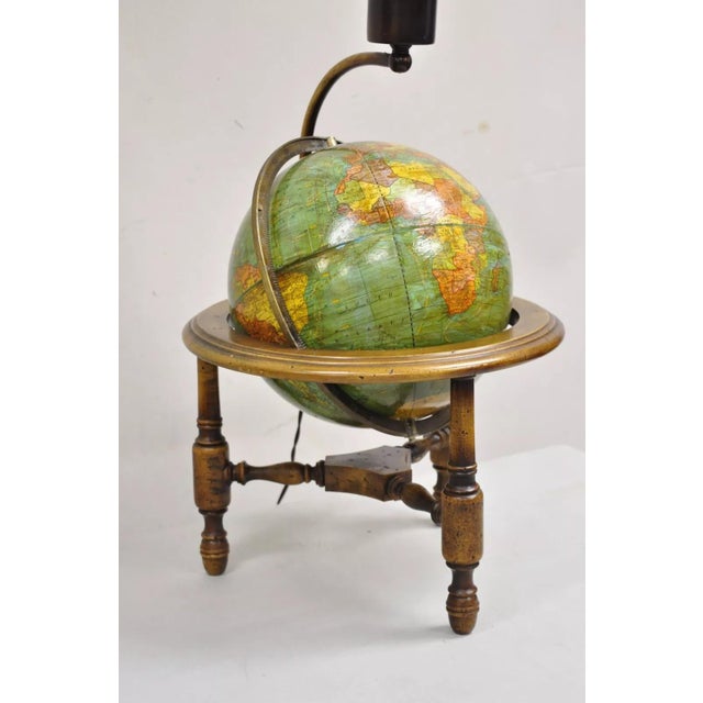 Vintage George F Cram French Country Provincial Small Globe Table Lamp For Sale - Image 4 of 12