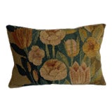 Antique 17th Century Flemish Brussels Botanical Tapestry Pillow For Sale