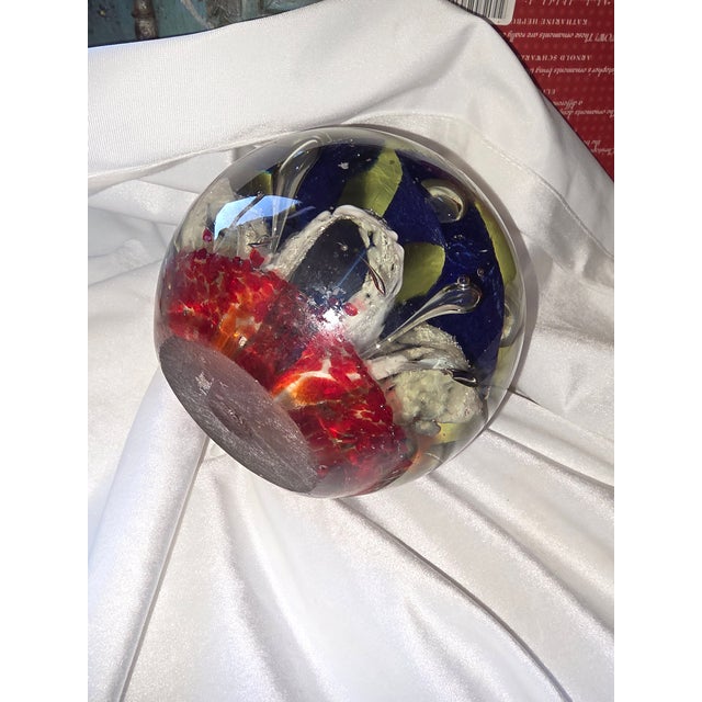 Red Antique Patriotic Red White and Blue Glass Door Stop For Sale - Image 8 of 12