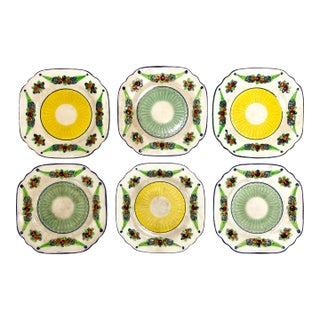 1930s Maruhon Ware Della Robbia Plates - Set of 6 For Sale