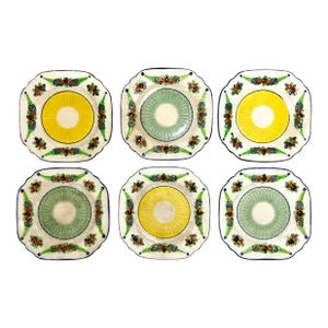1930s Maruhon Ware Della Robbia Plates - Set of 6