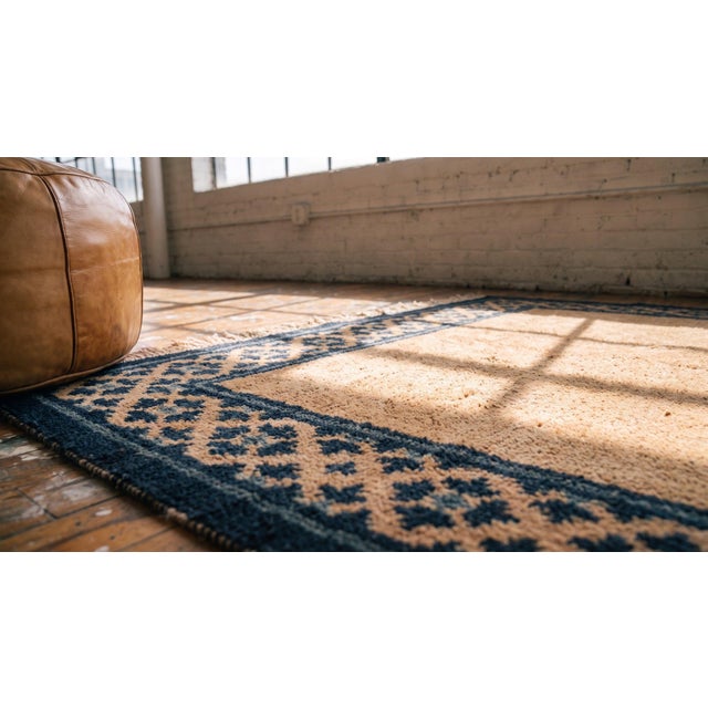 Beige 1900s Beige Open Field Antique Chinese Peking Rug 3'0" X 5'10" Handknotted Wool Carpet For Sale - Image 8 of 8