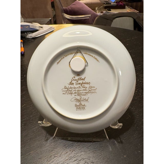 Abstract Expressionism VTG - Rosenthal Bjorn Wiinblad Studio Sindbad the Sailor 6.5" Wall Plate #3 For Sale - Image 3 of 3