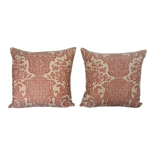 Pair of Fortuny “Carnavalet” Pillows With Custom Linen Backs For Sale