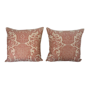 Pair of Fortuny “Carnavalet” Pillows With Custom Linen Backs