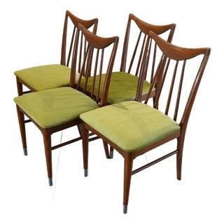 Four Attributed To Keller Furniture Oak Valkerie Ii Dining Chairs by Edmond J Spence MCM For Sale