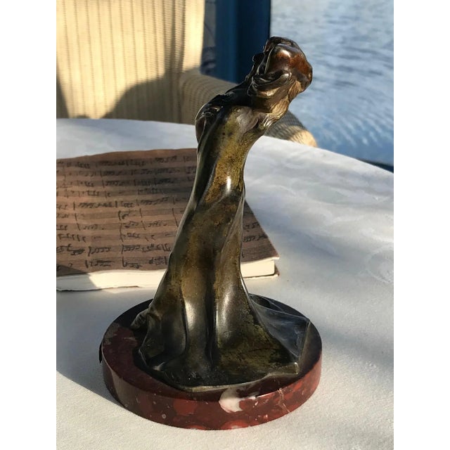 Art Nouveau Bronze Sculpture of Dancer by P.L. Dusouchet, France, 1910s For Sale - Image 5 of 9