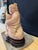 Chinese Large Vintage Chinese Carved Rose Quartz Boy Sculpture on Hardwood Stand For Sale - Image 3 of 7