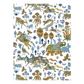 The House of Scalamandré Legends | Wallcovering Wallpaper, Tropical Blue For Sale