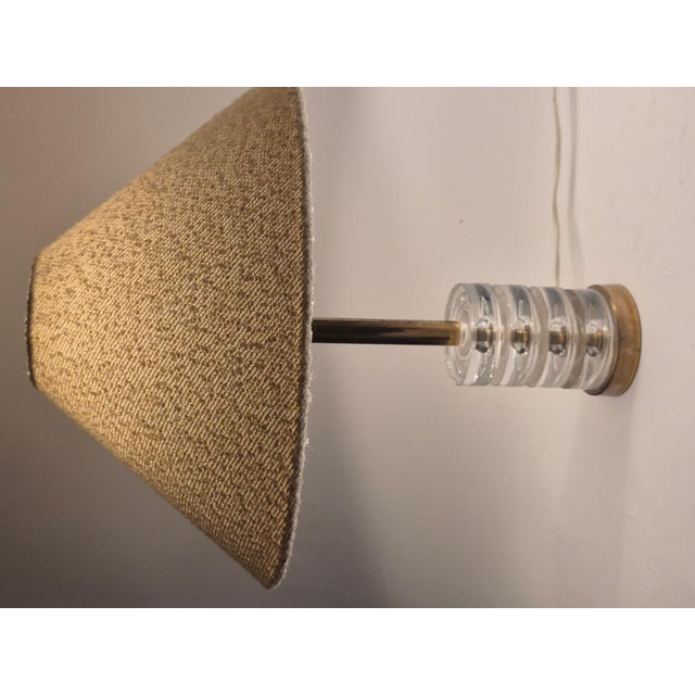 Metal Scandinavian Modern Table Lamps with Orrefors Glass and Brass by Carl Fagerlund, 1960s, Set of 2 For Sale - Image 7 of 10