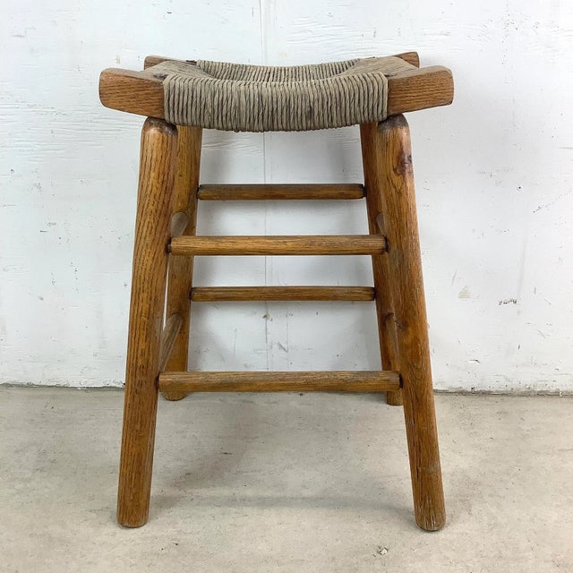 This vintage counter stool captures the rustic simplicity of Danish-inspired design, offering both charm and substance in...
