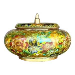 Vintage Asian Cloisonné Lidded Urn