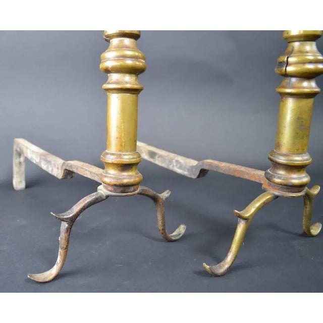 Yellow Early Chippendale Andirons - a Pair For Sale - Image 8 of 11