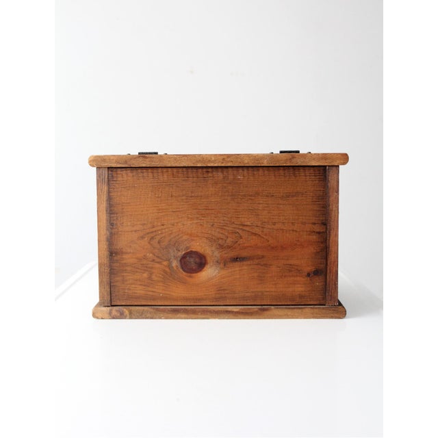 Vintage Storybook Folk Art Wood Bread Box For Sale - Image 4 of 13