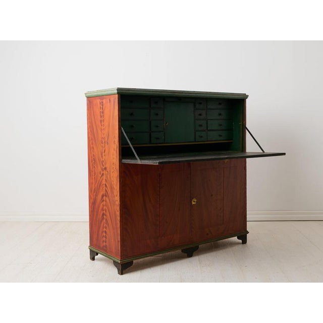 Wood Antique Swedish Gustavian Secretary in Pine, 1850s For Sale - Image 7 of 14