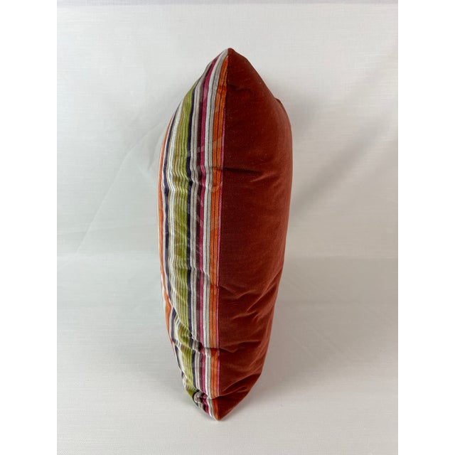 Brunschwig & Fils Brunschwig & Fils “E’Toile” Velvet Multi Color Feather/Down 22” Pillow For Sale - Image 4 of 5