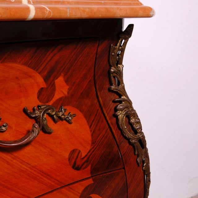 Louis XV Chest of Drawers in Wood and Marble with Two Drawers For Sale - Image 13 of 16