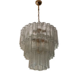 Large Murano Chandelier with Golden Base For Sale