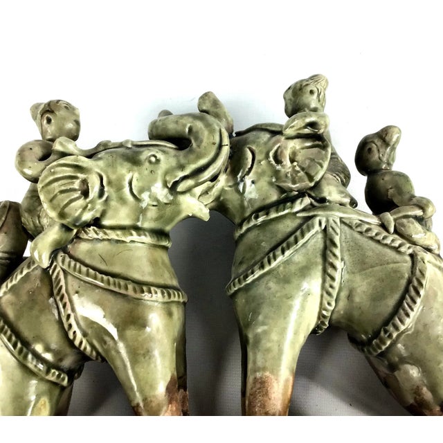 Early 20th Century Antique Thai Ceramic Elephant Statue For Sale - Image 11 of 13