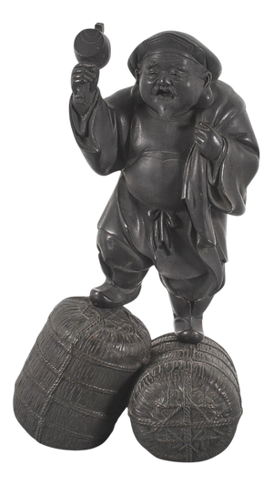 Mid-Century Modern Asian Art Daikoku Bronze Sculpture, 1940
