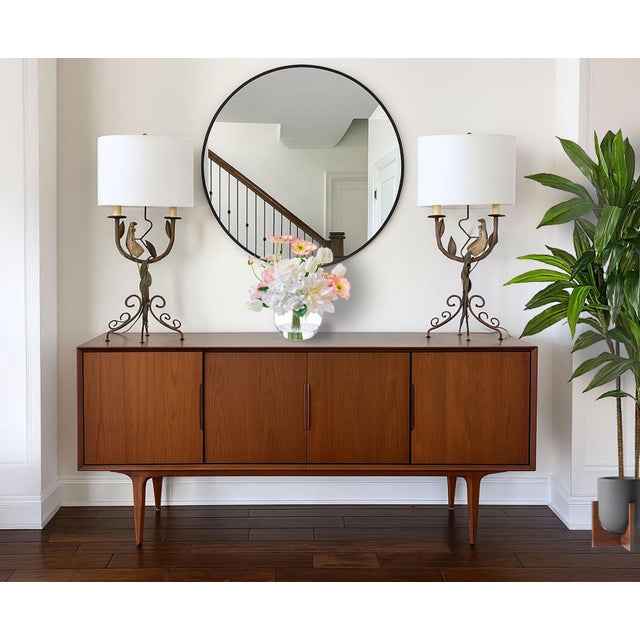 Offering a LARGE unique pair of vintage parrot table lamps done in a rustic style, circa 1960s. These RARE and...