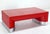 Mid-Century Modern Large Rectangle Grass Cloth Mid Century Modern Coffee Table in Fire Red For Sale - Image 3 of 7
