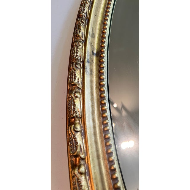 1970s Rococo Style Gold Oval Wall "Bow" Mirror For Sale - Image 9 of 14