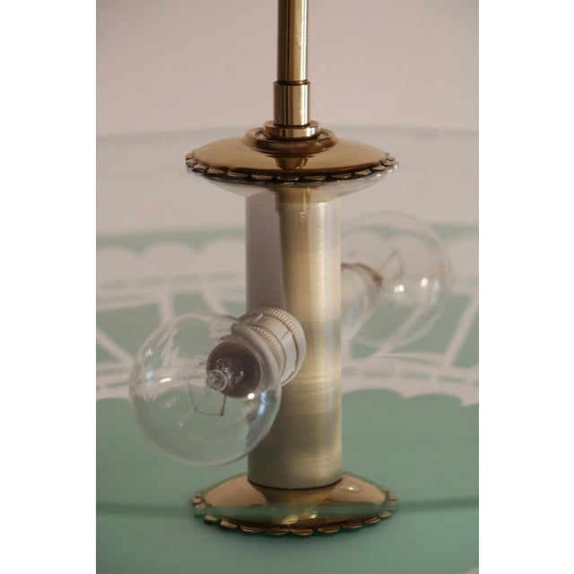 Italian Decorative Glass Double Disc Pendant Lamp, 1950s For Sale - Image 12 of 15
