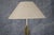 Vintage Floor Brass Lamp with Fabric Lampshade, Italy, 1970s For Sale - Image 3 of 6
