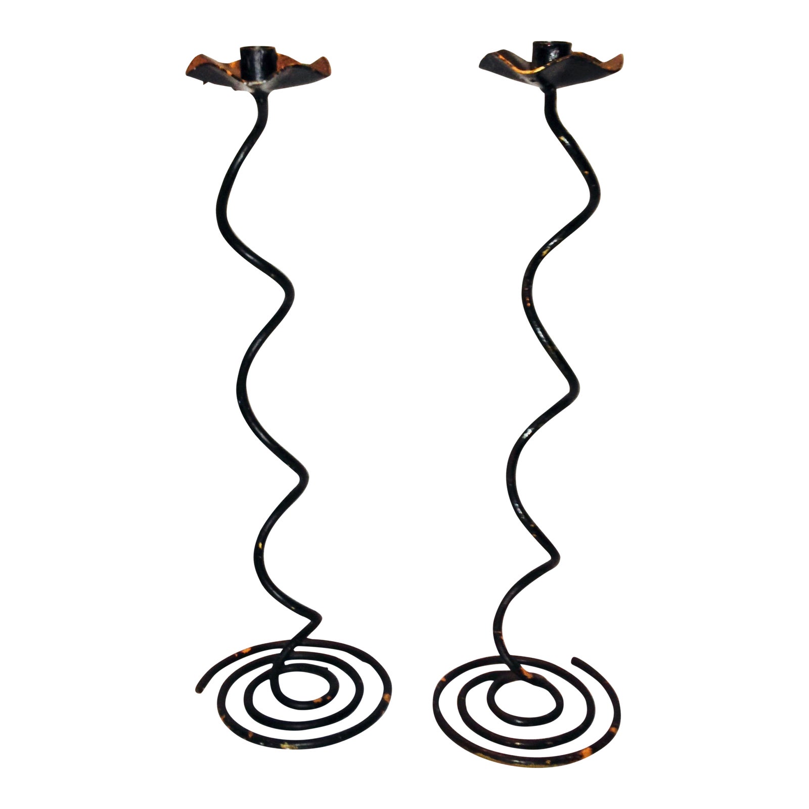 Surrealist Black Gold Distressed Candle Holders Pair of 2 Chairish