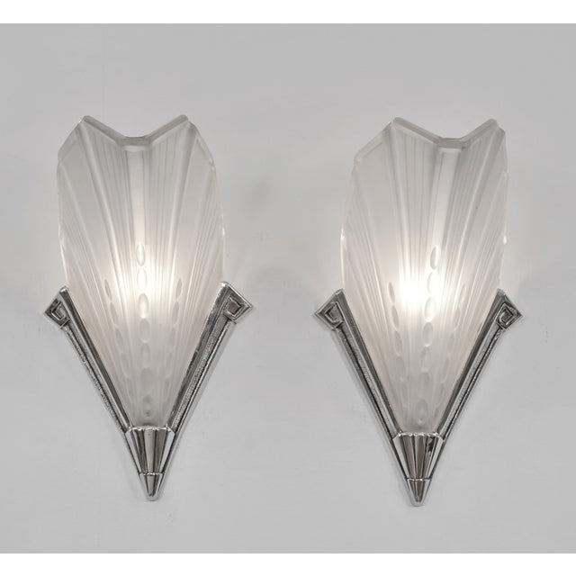 Art Deco French Art Deco Wall Sconces by Jean Gauthier Ejg 1920s France - A Pair For Sale - Image 3 of 13