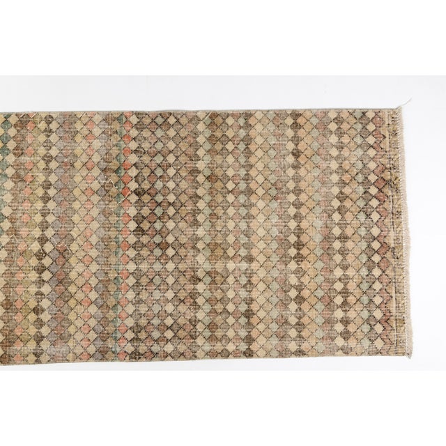 Geometric Vintage Wool Runner For Sale - Image 10 of 10