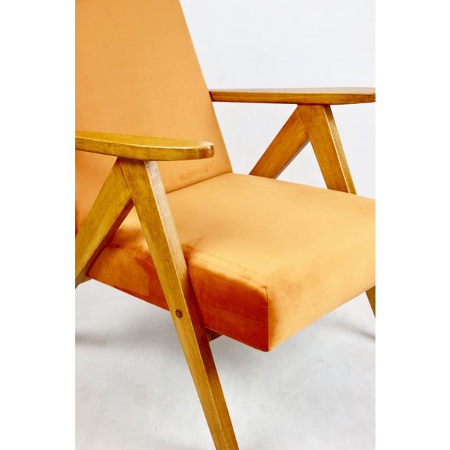 Vintage armchair in orange color from the 1970s in vintage style design - model B-310, completely restored - new...