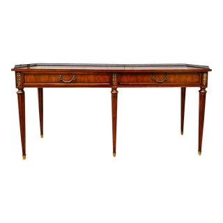 Henredon Louis XVI Style Console Table With Brass Gallery For Sale