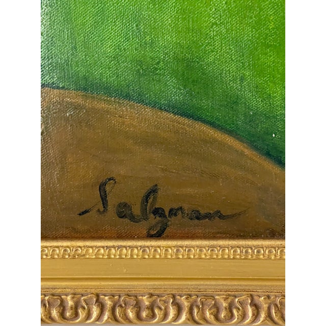 1960s Original Floral Oil on Canvas Signed in Gild Frame For Sale - Image 4 of 5