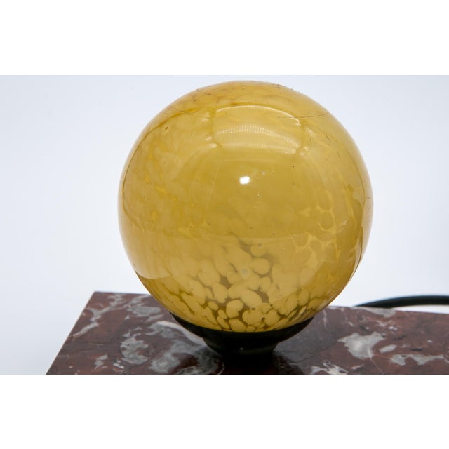 Art Deco Table Lamp with Marble Base, 1930 For Sale - Image 3 of 9