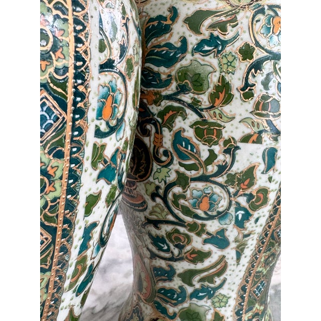 Mid-Century Aegean Blue & Green Chinoiserie Ginger Jars - A Pair For Sale - Image 10 of 16